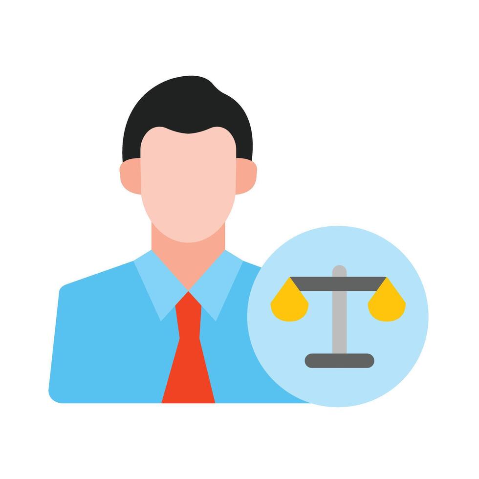 Legal Advisor Thick Line Filled Colors Icon Design vector