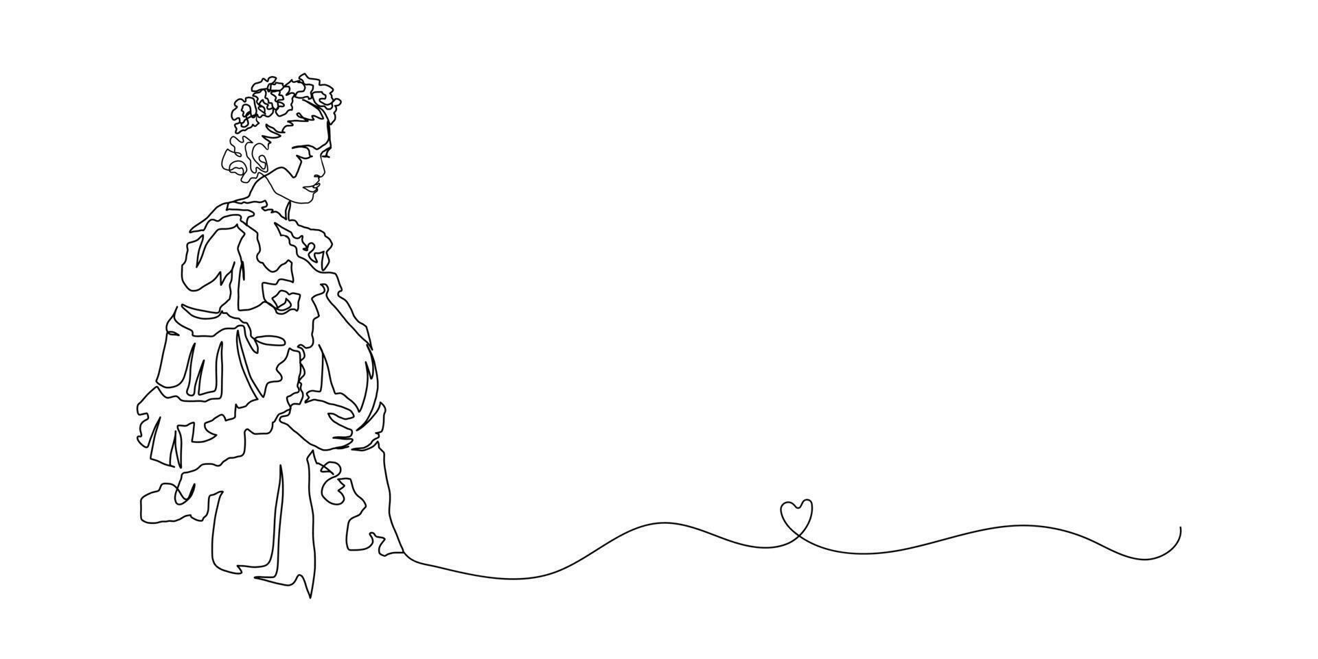 Continuous Line Art of Motherhood, Love pregnant, Happy Mother day card, one line drawing, parent and child silhouette hand drawn. illustration vector