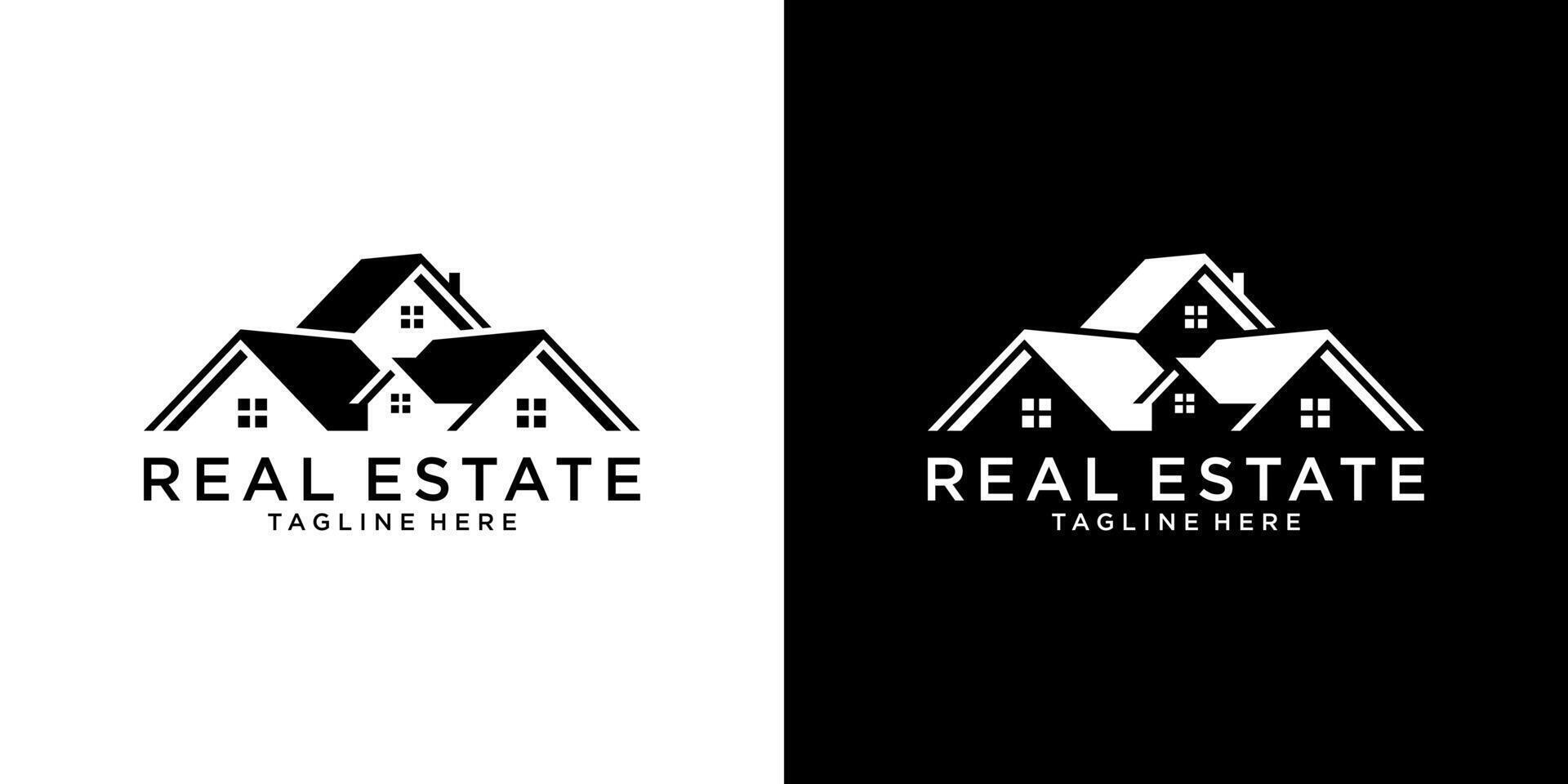 Roof and home logo design concept. Real estate logo vector