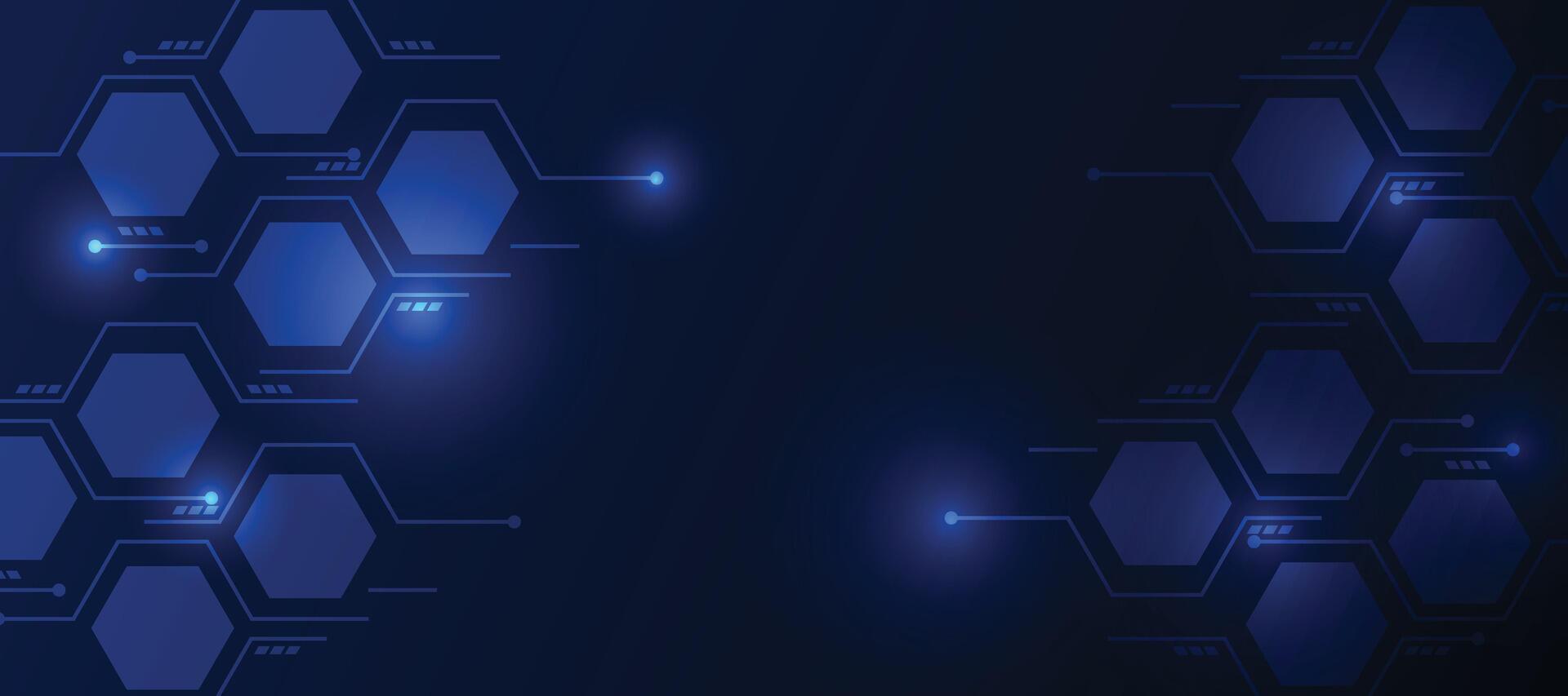 Blue technology background with hexagonal elements vector