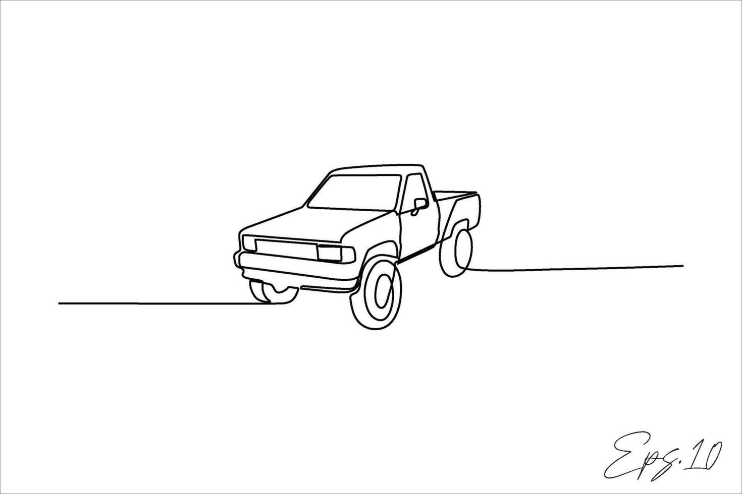 continuo línea Arte dibujo de un carga coche vector