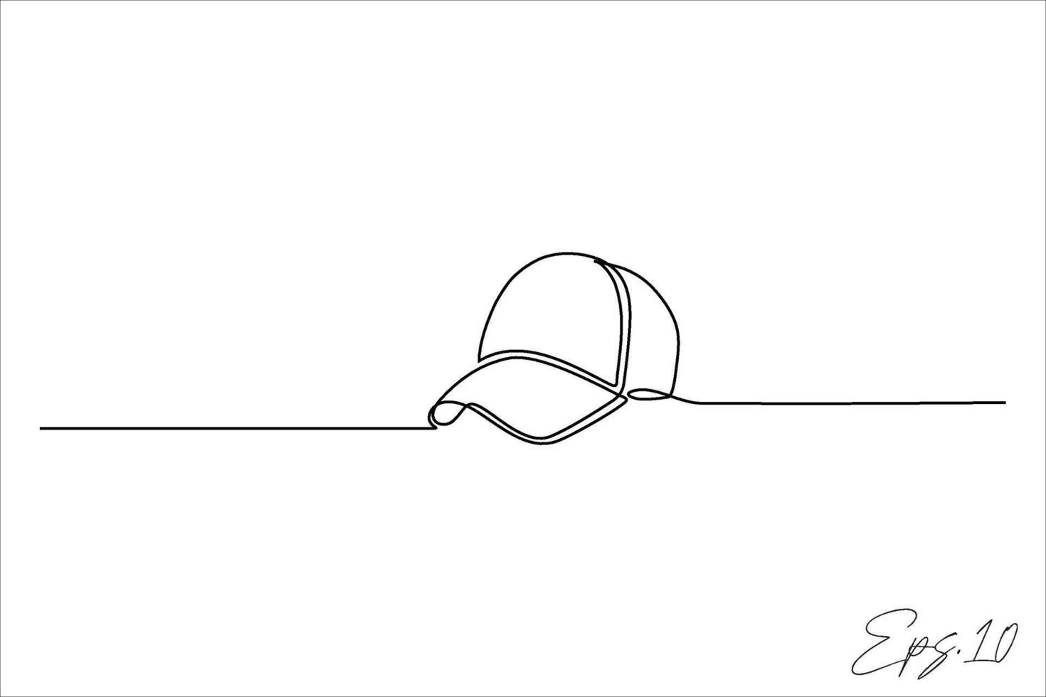 continuous line art drawing of a hat vector