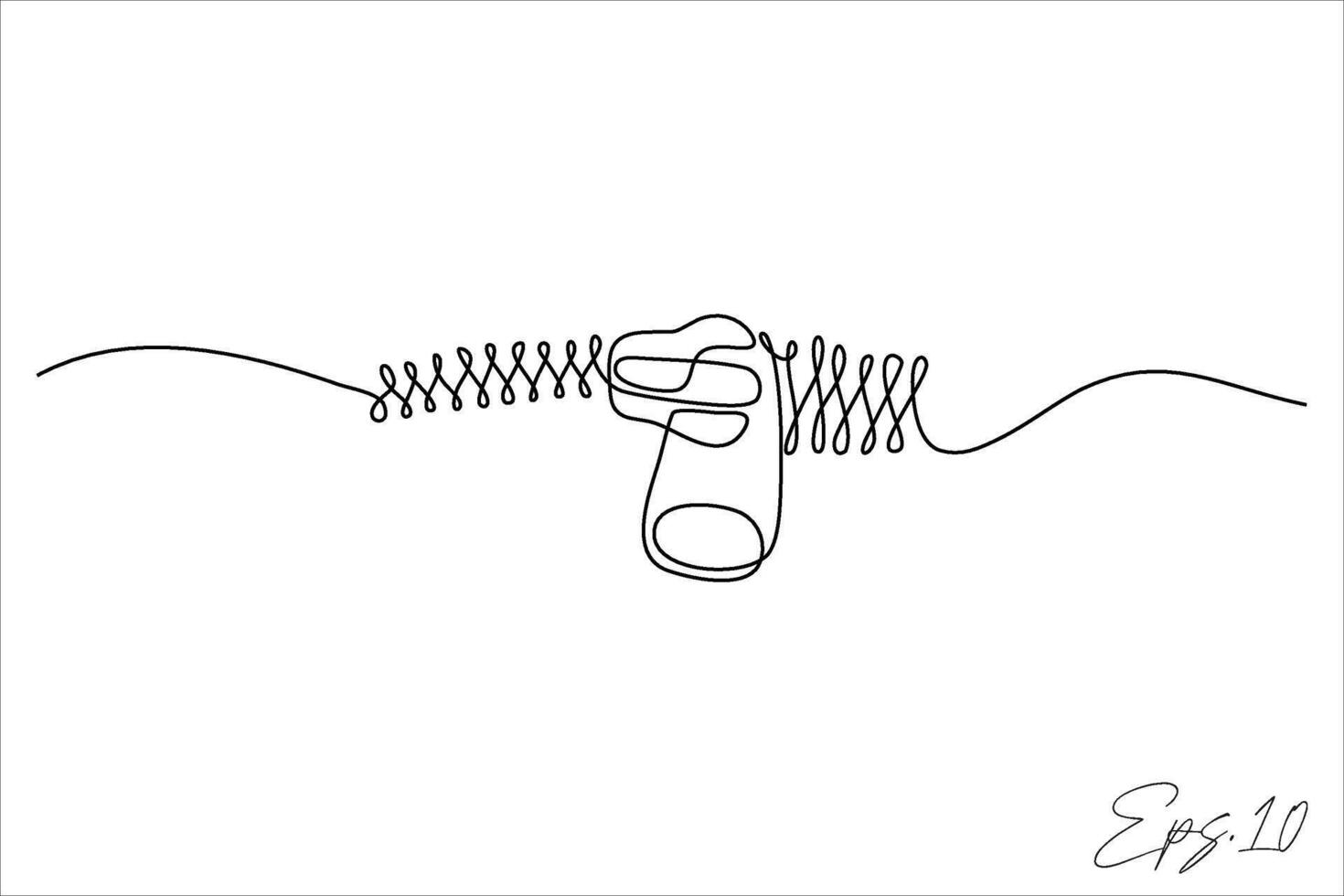 zipper continuous line art drawing vector
