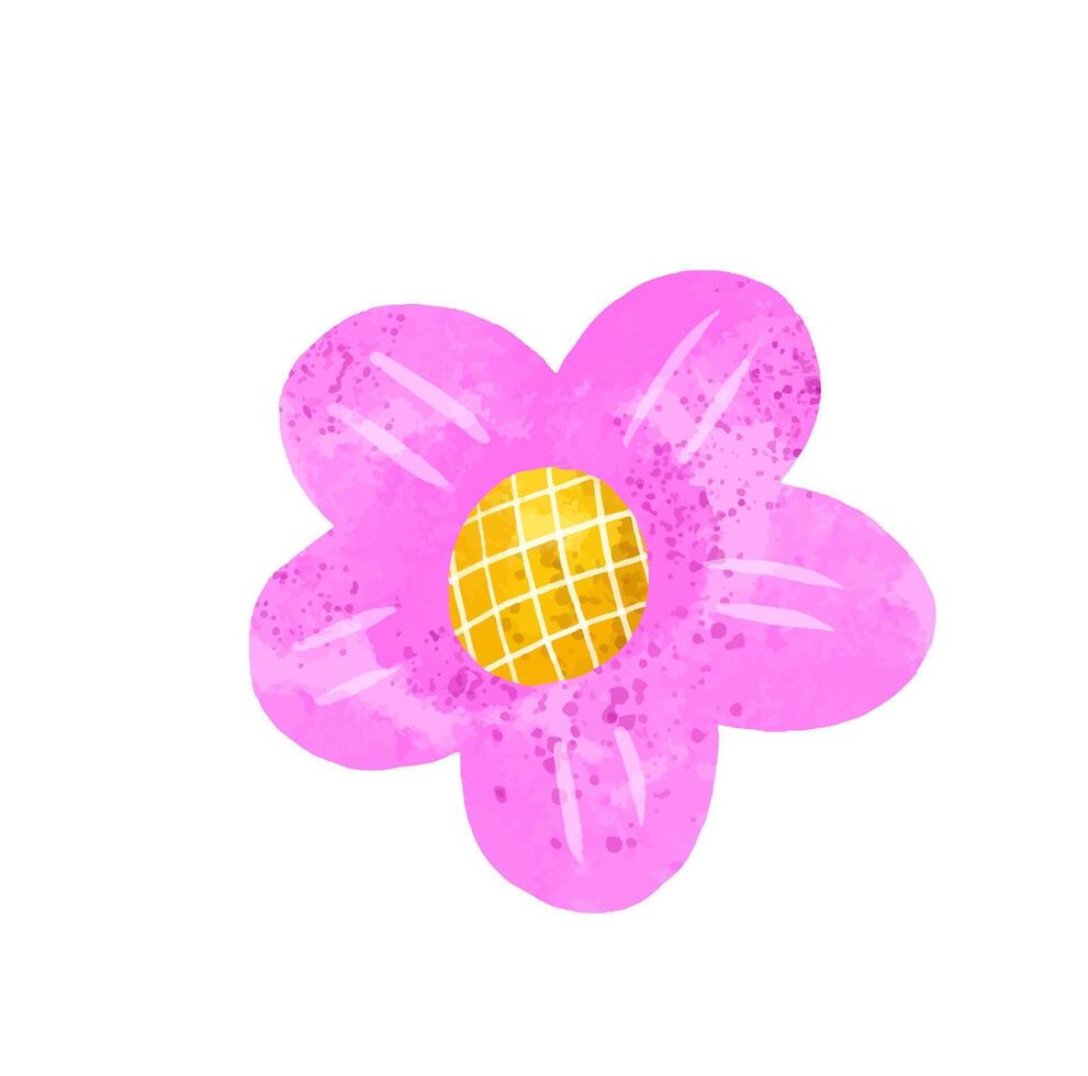 conjunto de floreciente rosado flores y hojas. mano dibujado ilustración vector