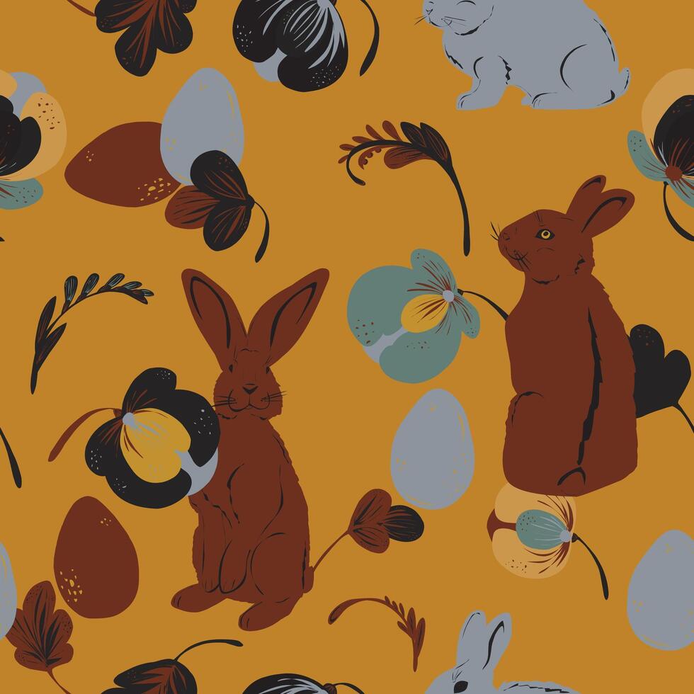 easter bunny fabric vector
