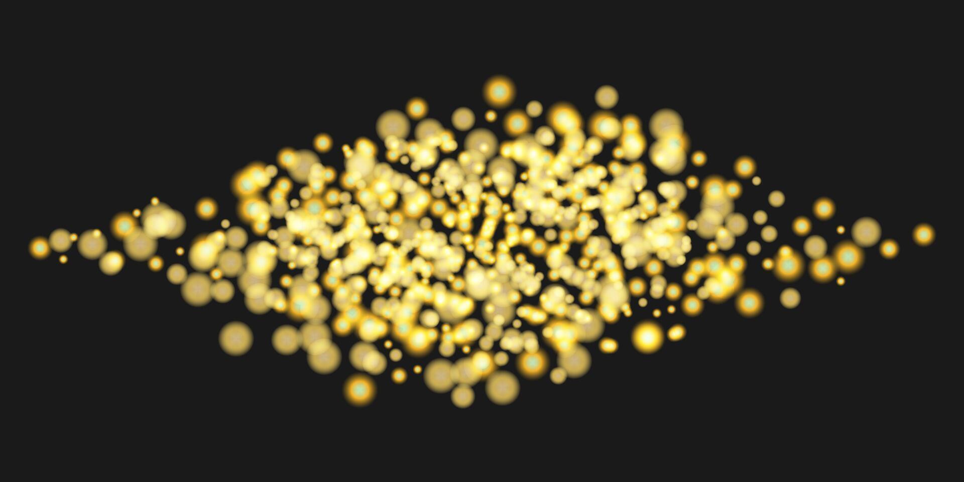 a set of stars and light effects on a black background vector