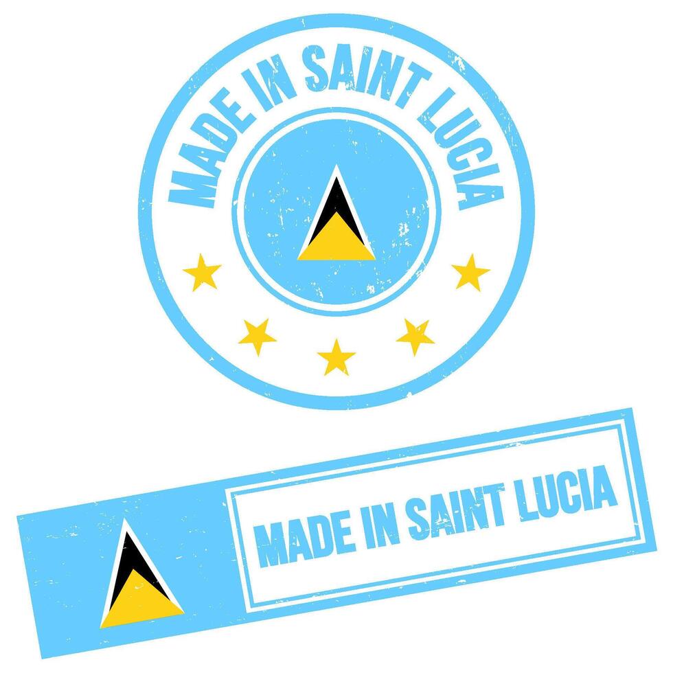 hecho en Santo lucia firmar grunge estilo vector