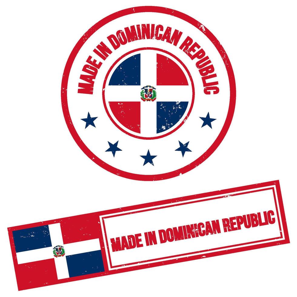 hecho en dominicano república sello firmar grunge estilo vector