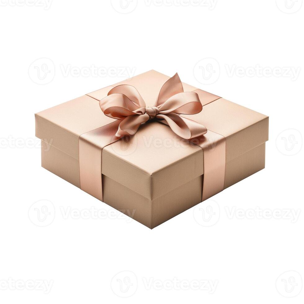 Gift Box With Bow on Transparent Background photo