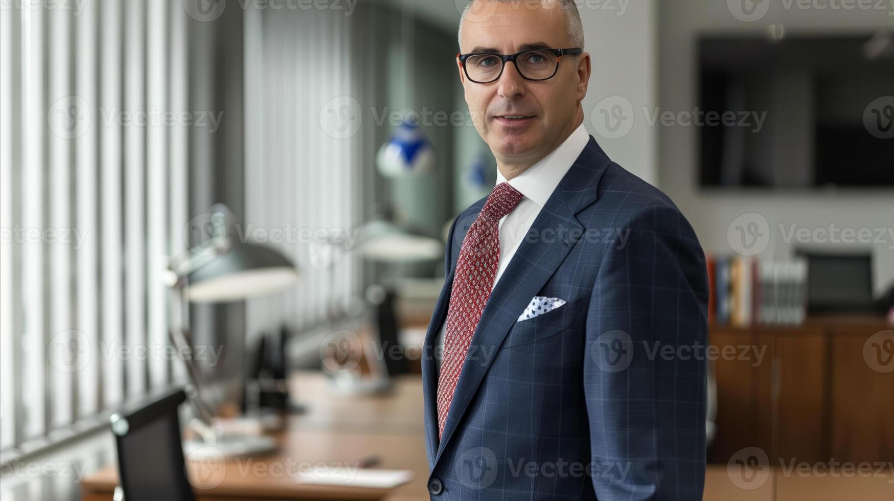 Confident Businessman in Office Setting photo