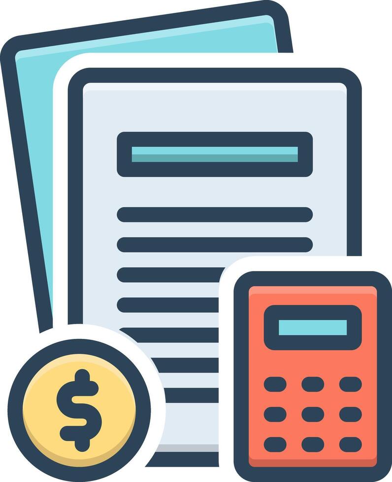 Color icon for financial statement vector