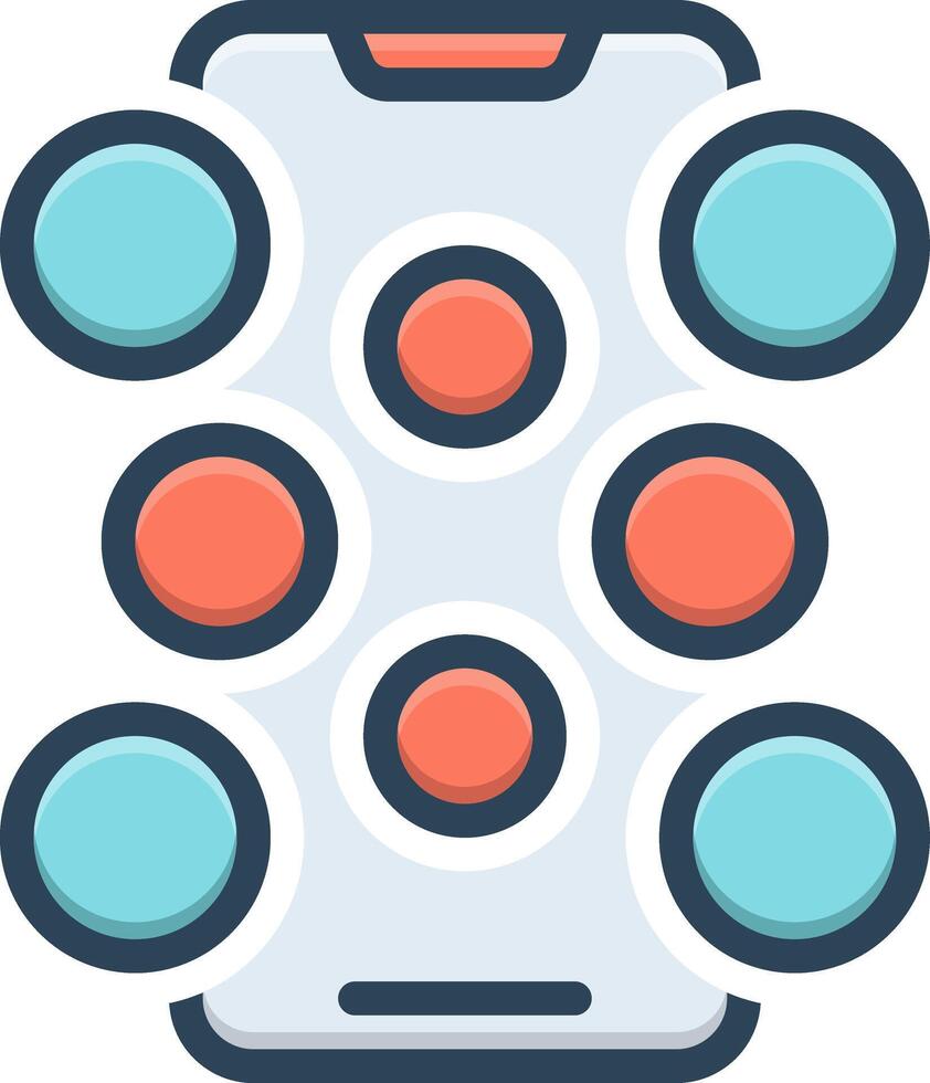 Color icon for social vector