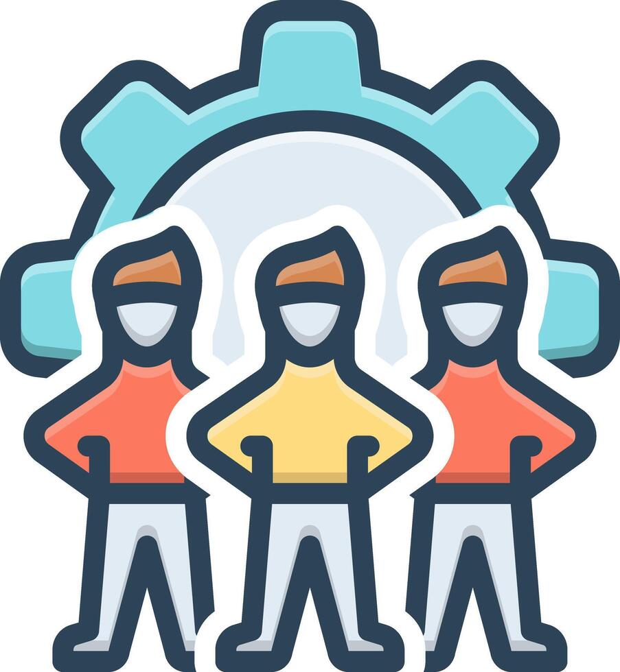 Color icon for cooperation vector