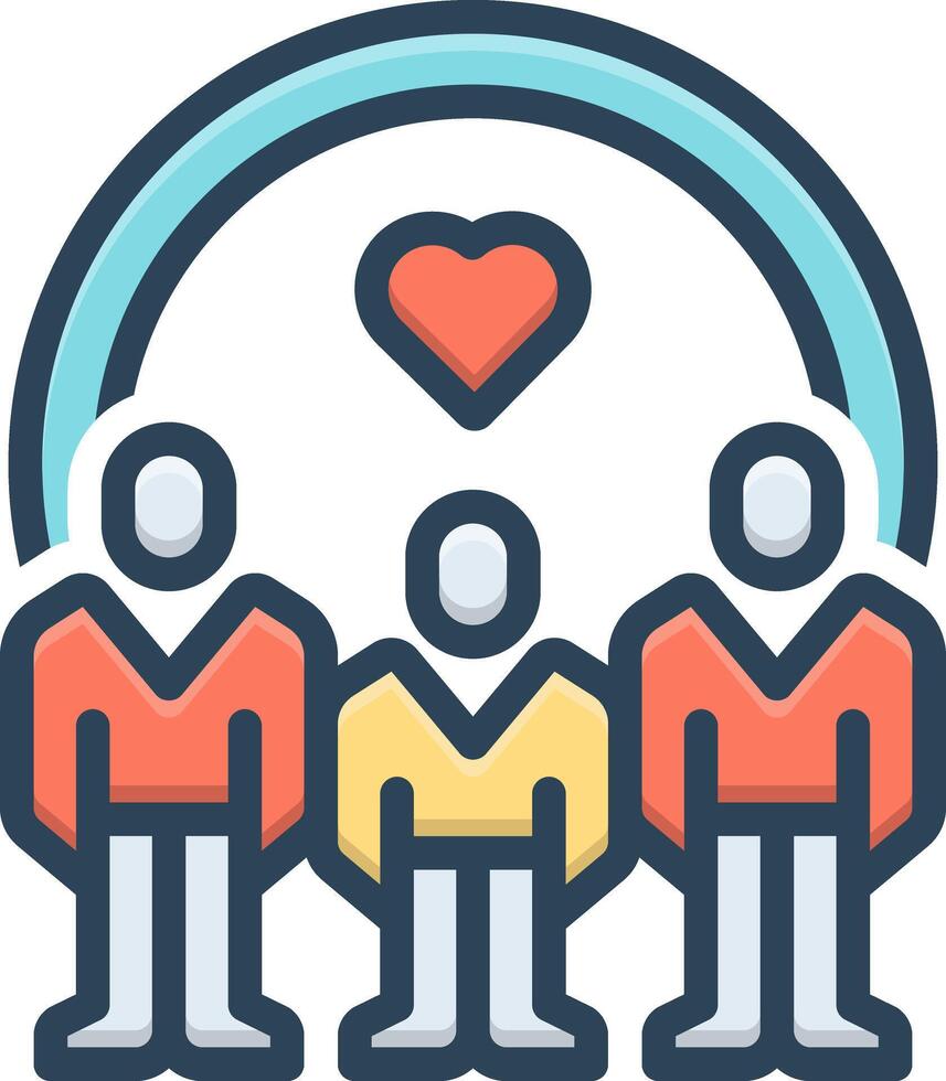 Color icon for community vector