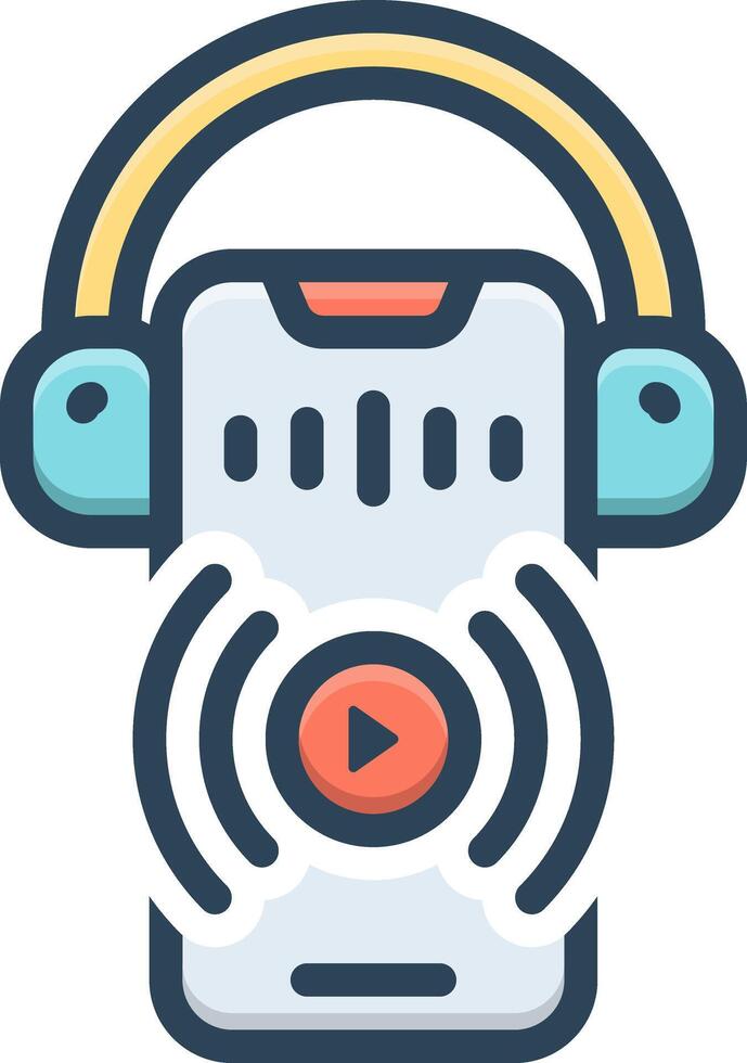 Color icon for streaming vector