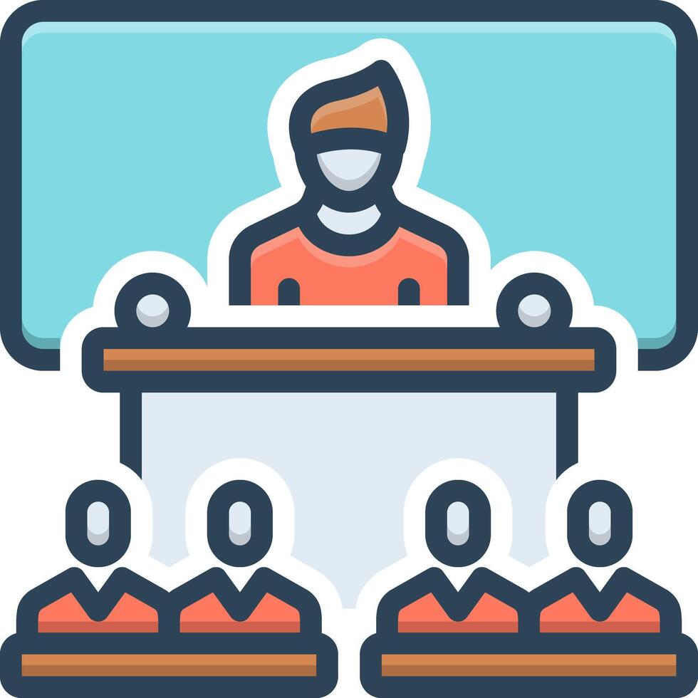 Color icon for lecture vector