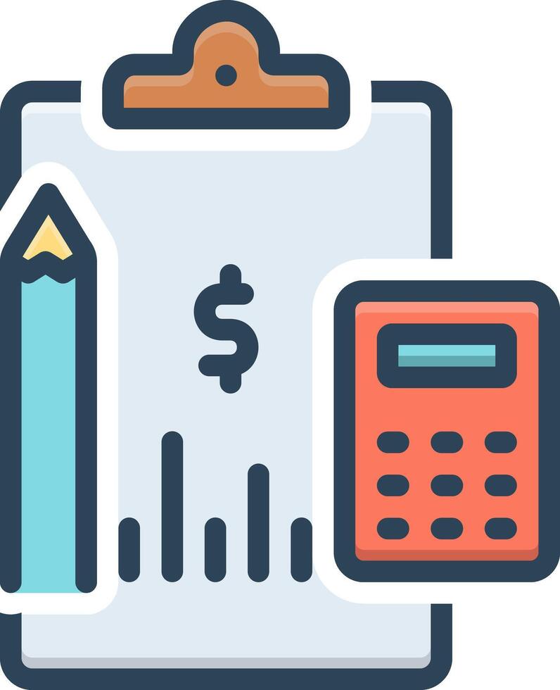 Color icon for financial statement vector