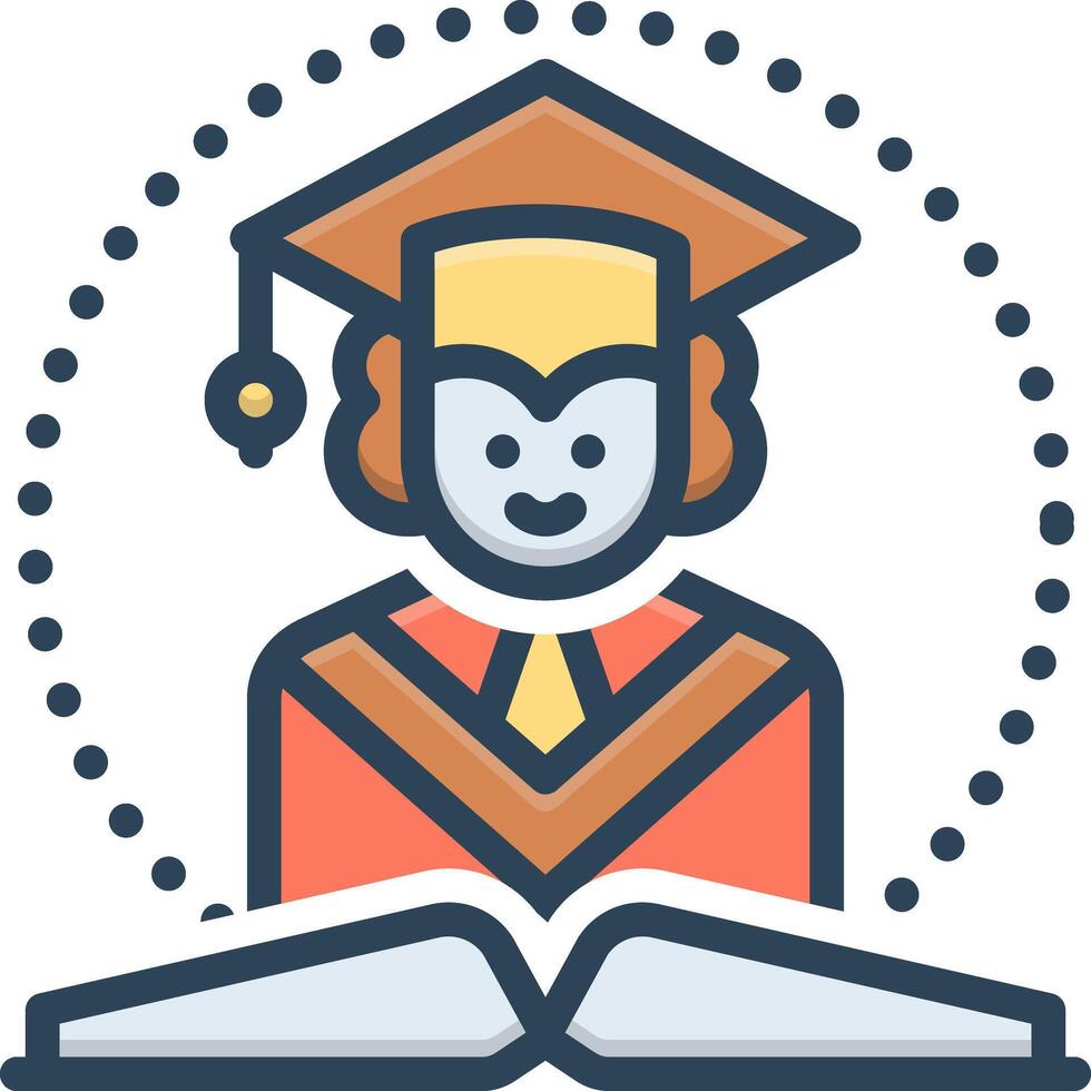 Color icon for graduation vector