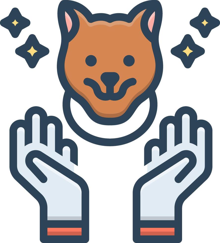 Color icon for pet care vector