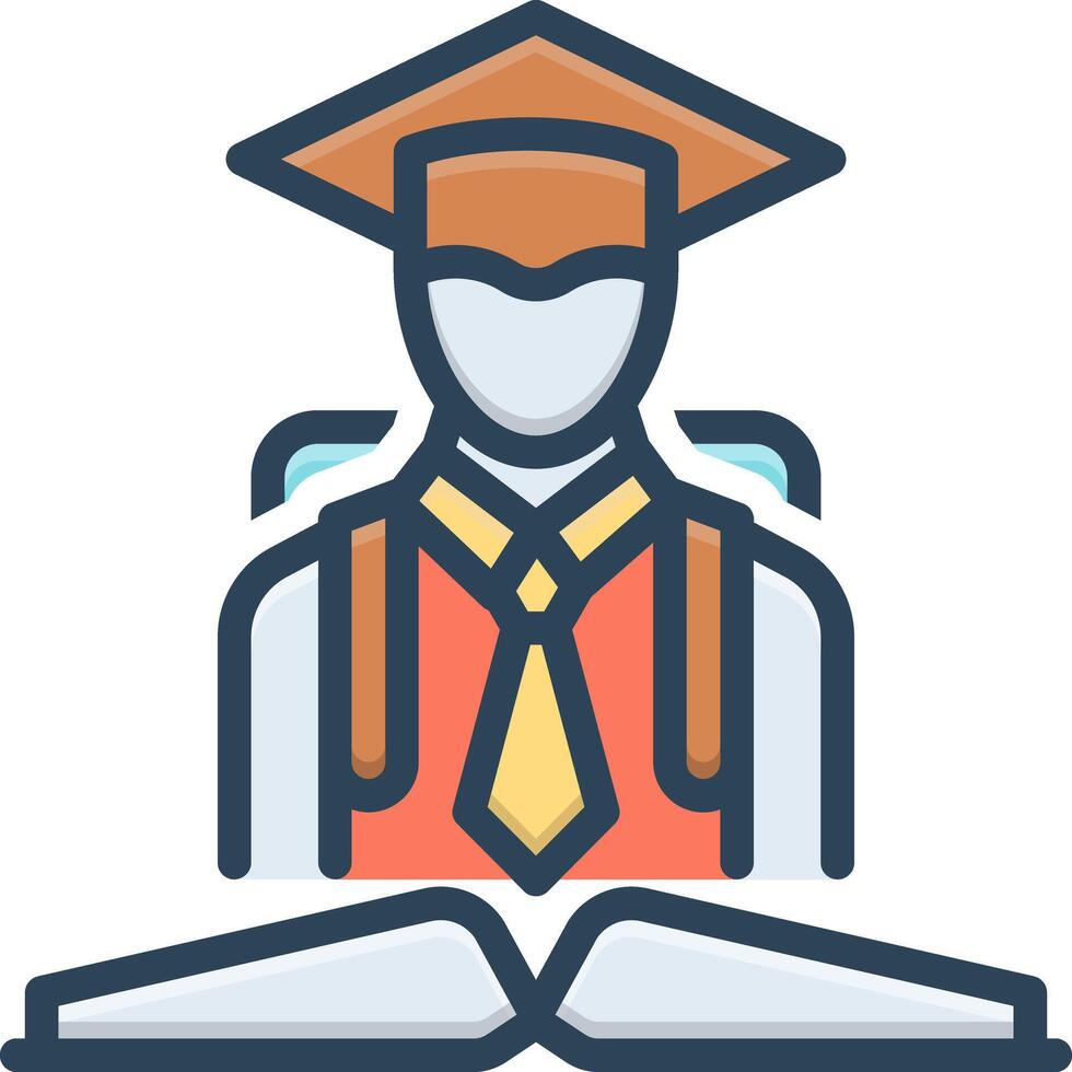 Color icon for student vector