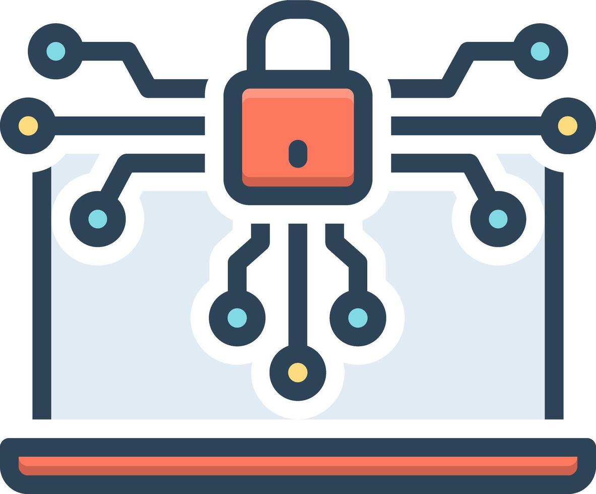 Color icon for encryption vector
