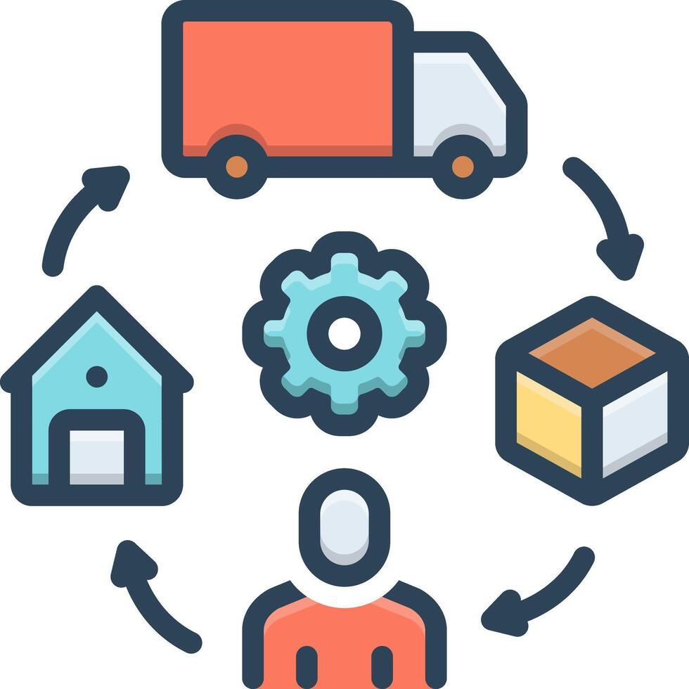 Color icon for logistics management vector