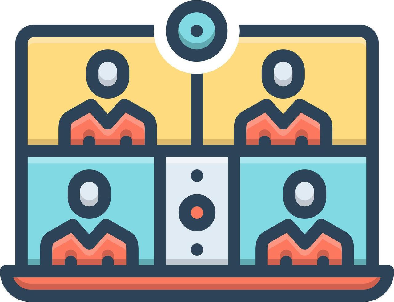Color icon for online meeting vector