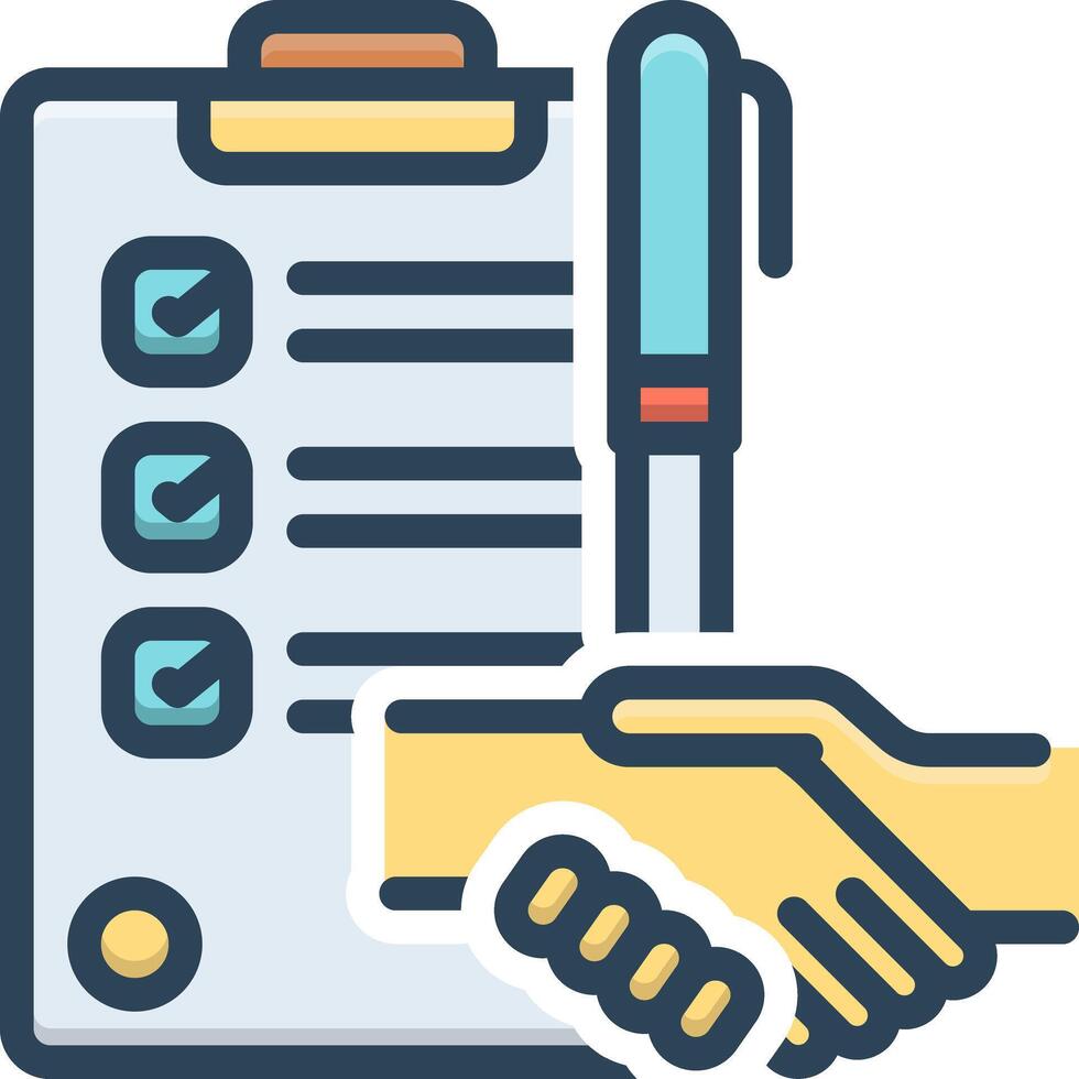 Color icon for agreement vector