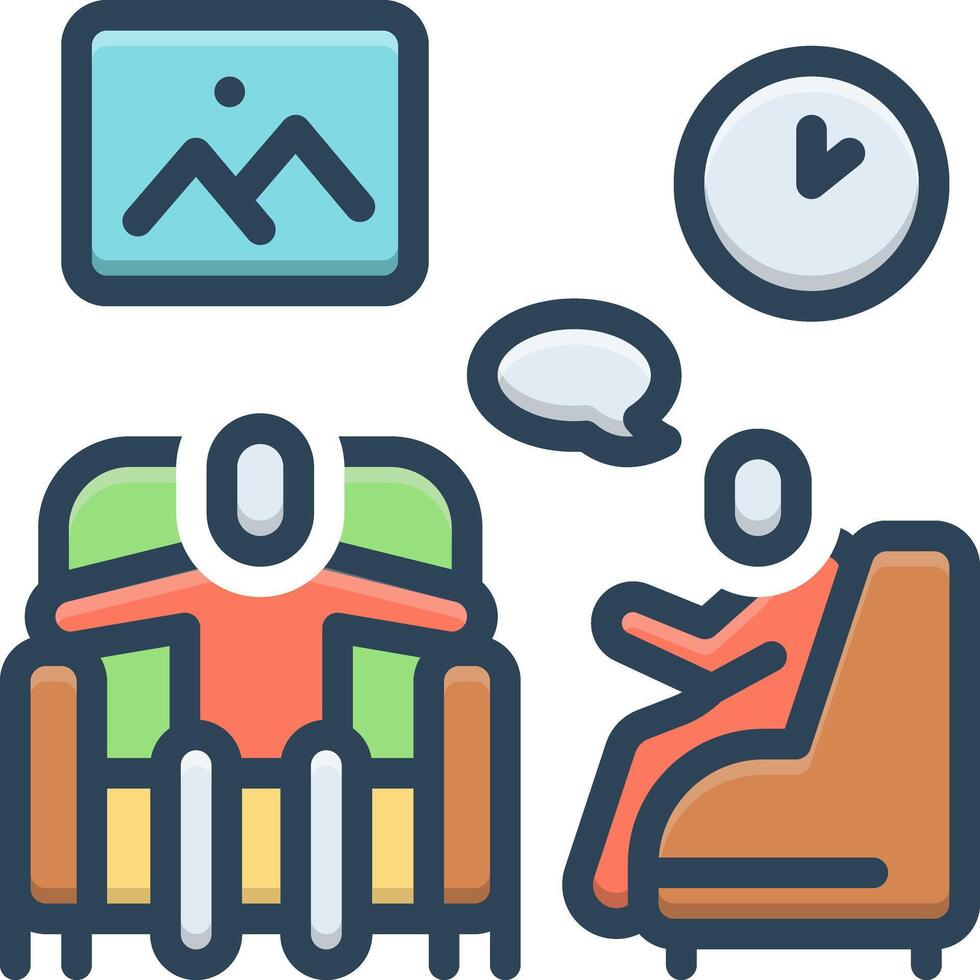 Color icon for interview vector