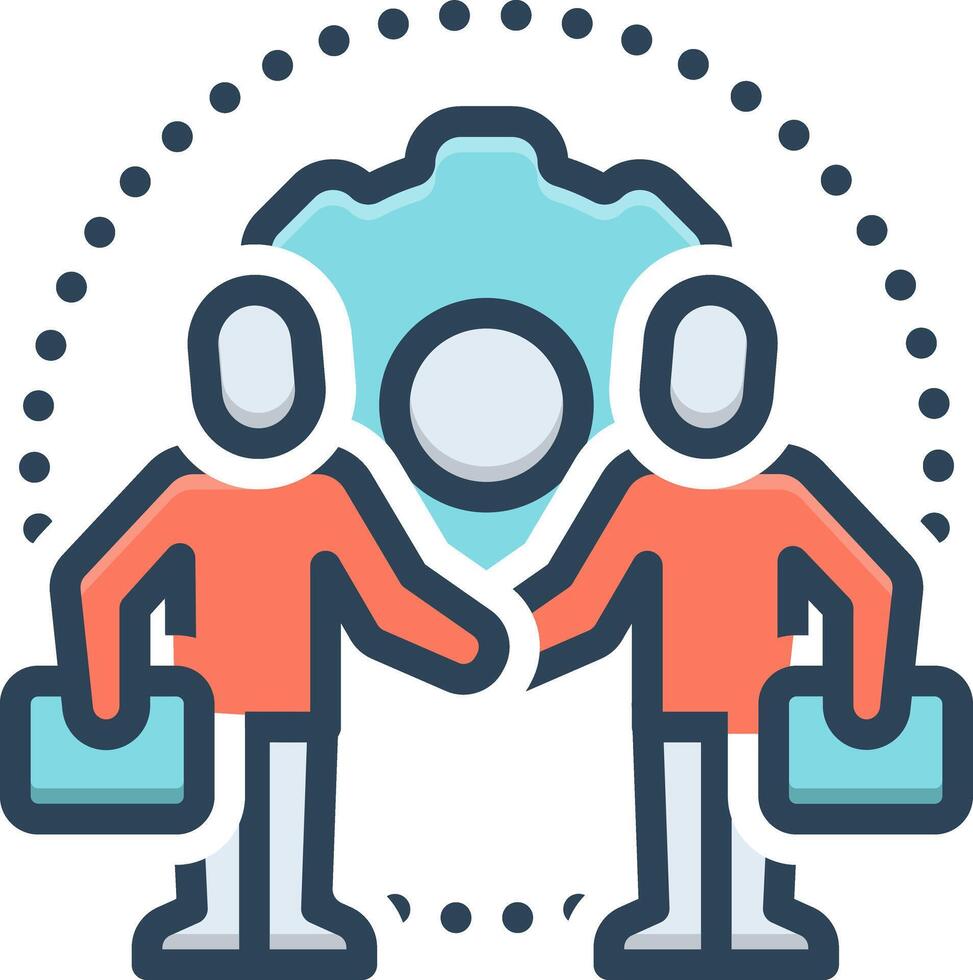 Color icon for collaboration vector