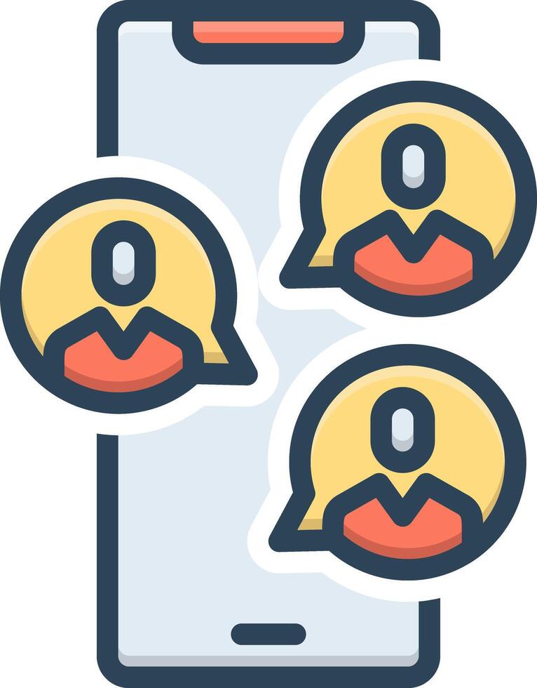 Color icon for social group vector