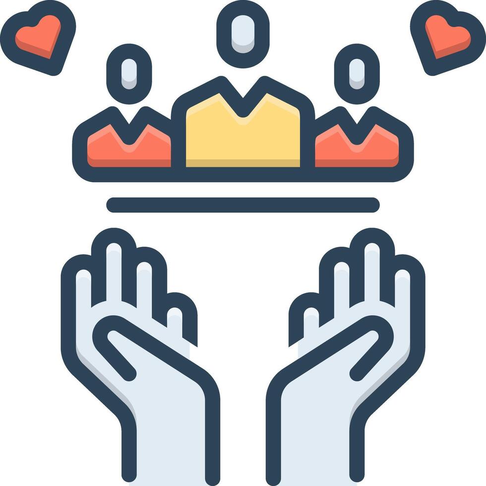 Color icon for sociability vector
