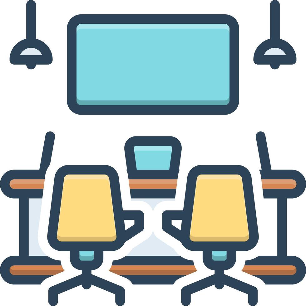 Color icon for meeting room vector