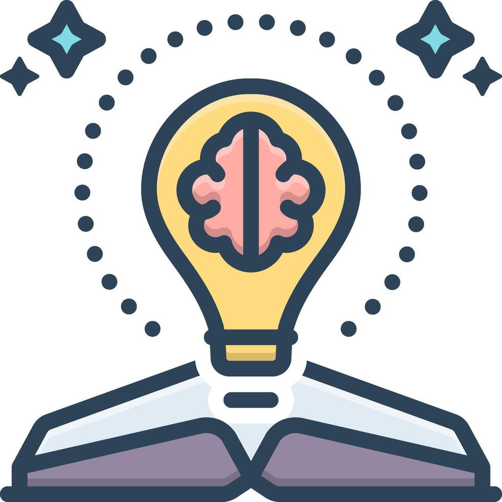 Color icon for knowledge vector