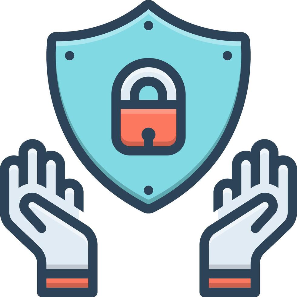 Color icon for secure vector