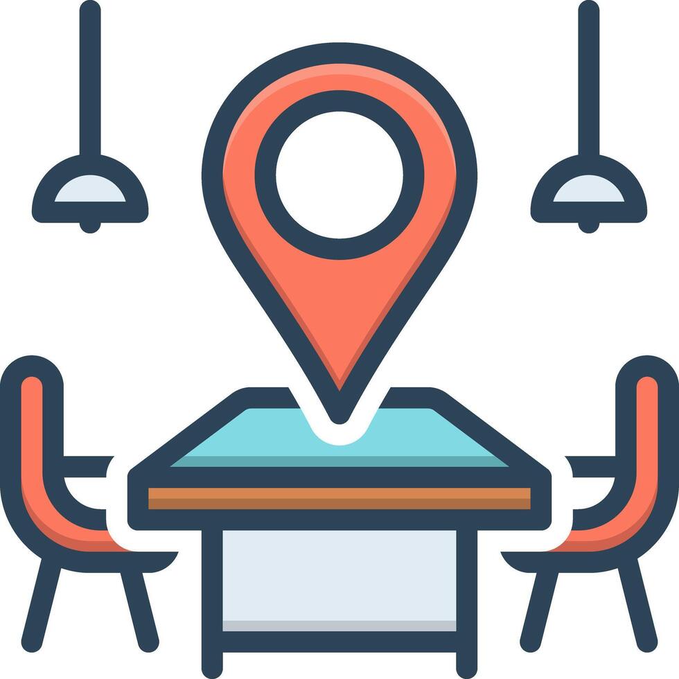 Color icon for meeting point vector