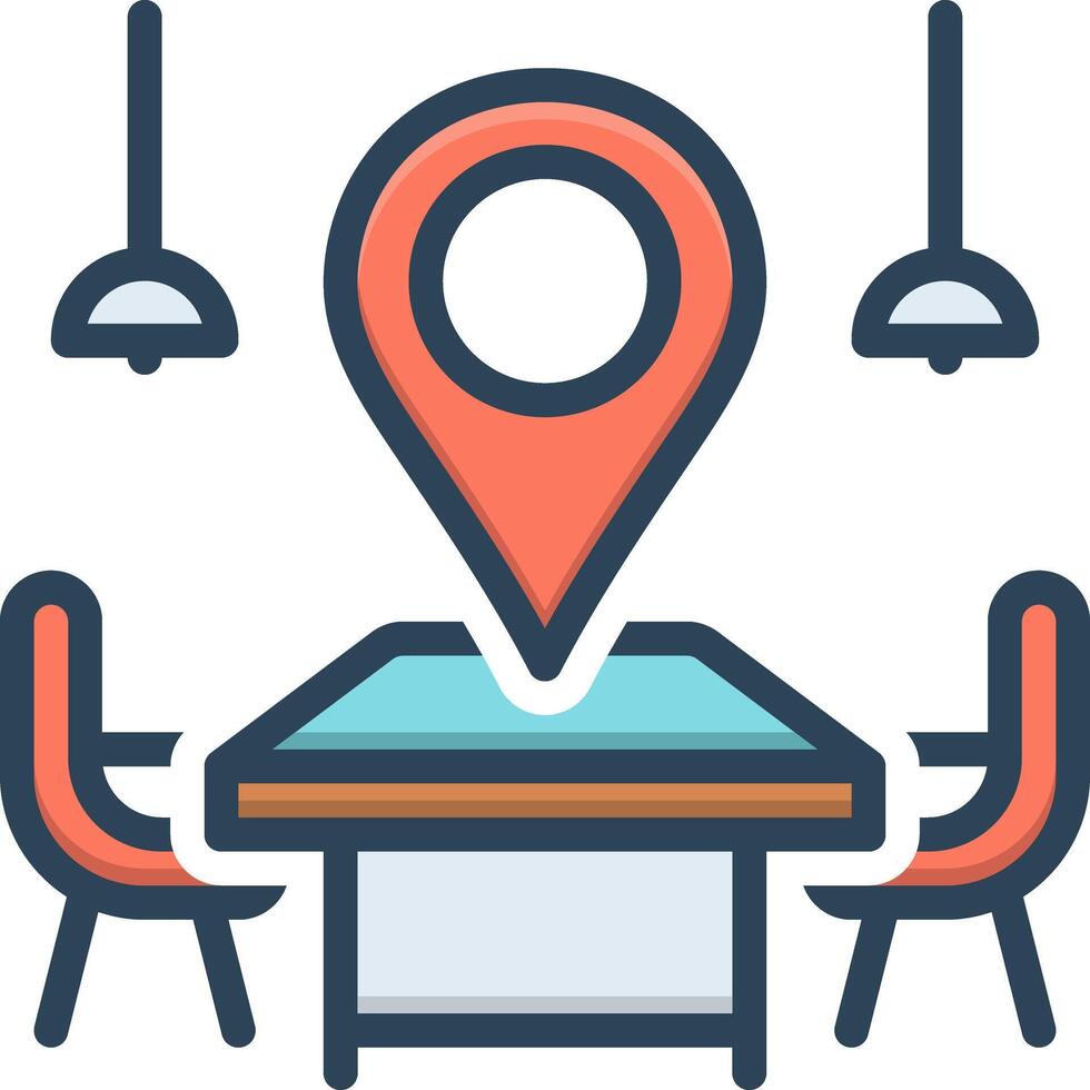 Color icon for meeting point vector