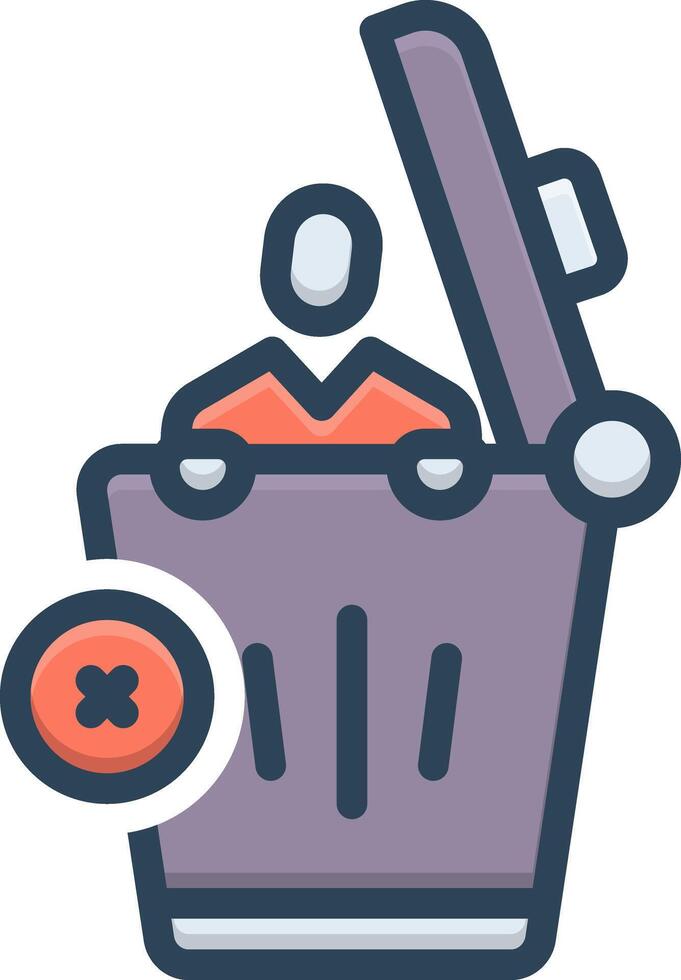 Color icon for delete user vector