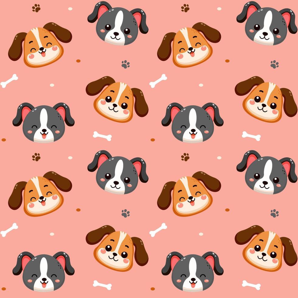 Pattern with black and red dog vector