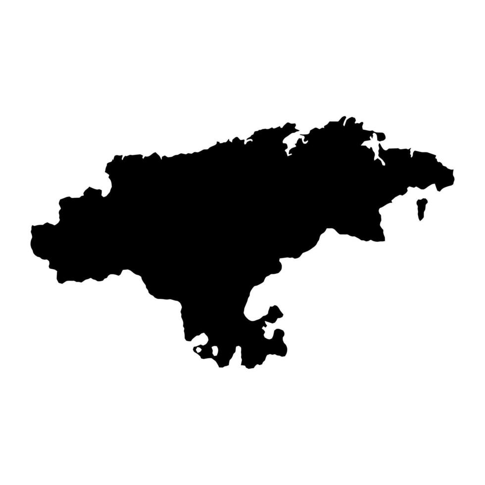 Map of the Province of a Cantabria, administrative division of Spain. illustration. vector