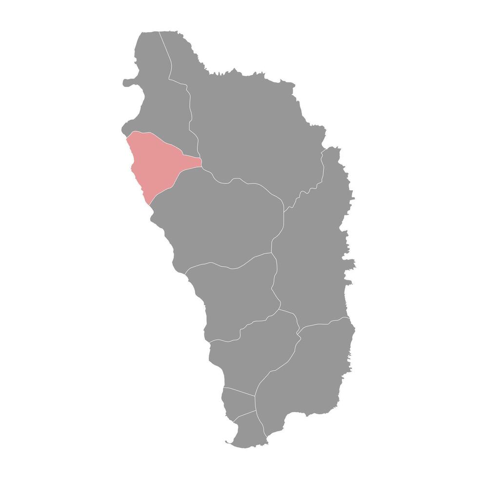 Saint Peter Parish map, administrative division of Dominica. illustration. vector