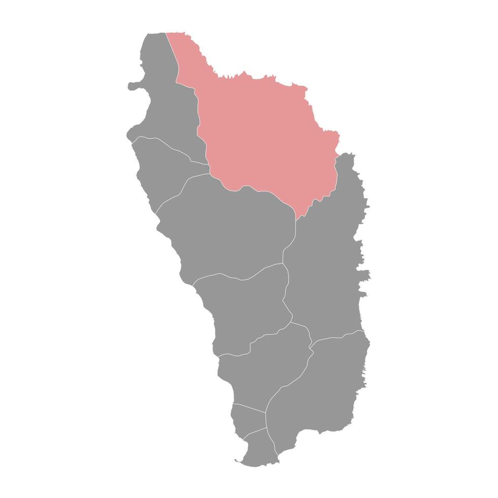 Saint Andrew Parish map, administrative division of Dominica. illustration. vector