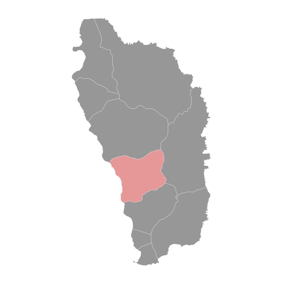 Saint Paul Parish map, administrative division of Dominica. illustration. vector
