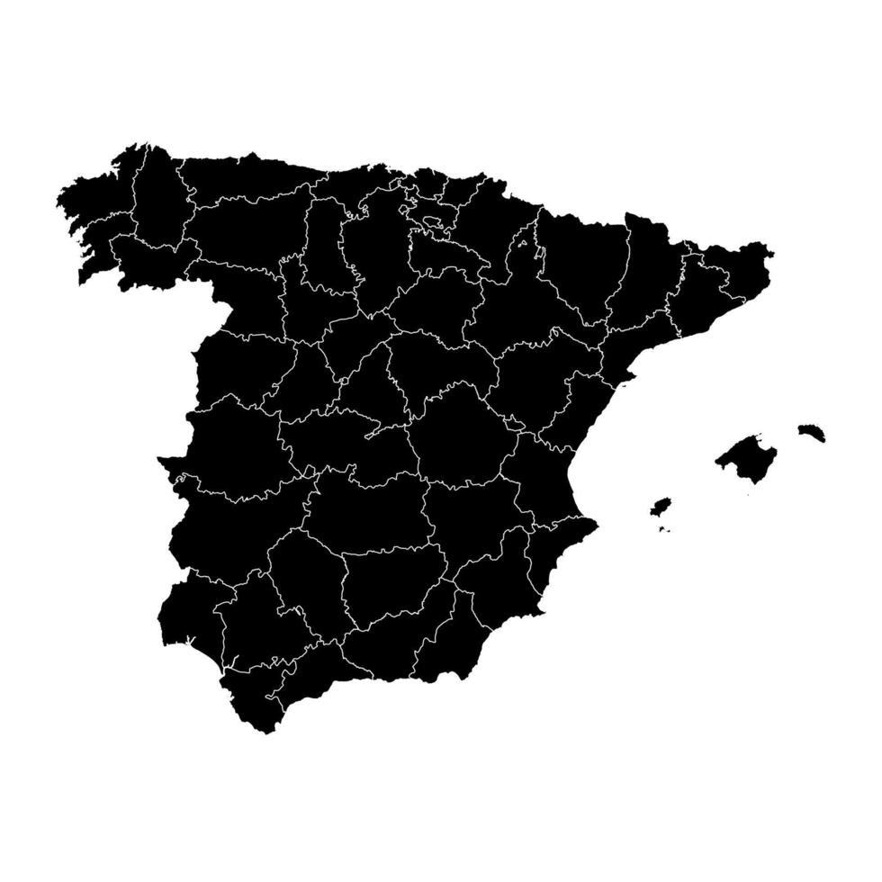 Spain map with administrative divisions. illustration. vector