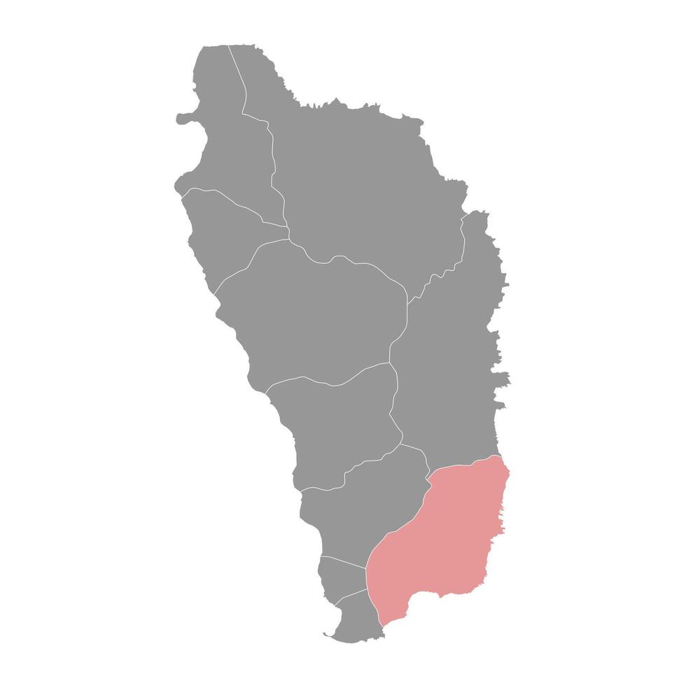Saint Patrick Parish map, administrative division of Dominica. illustration. vector