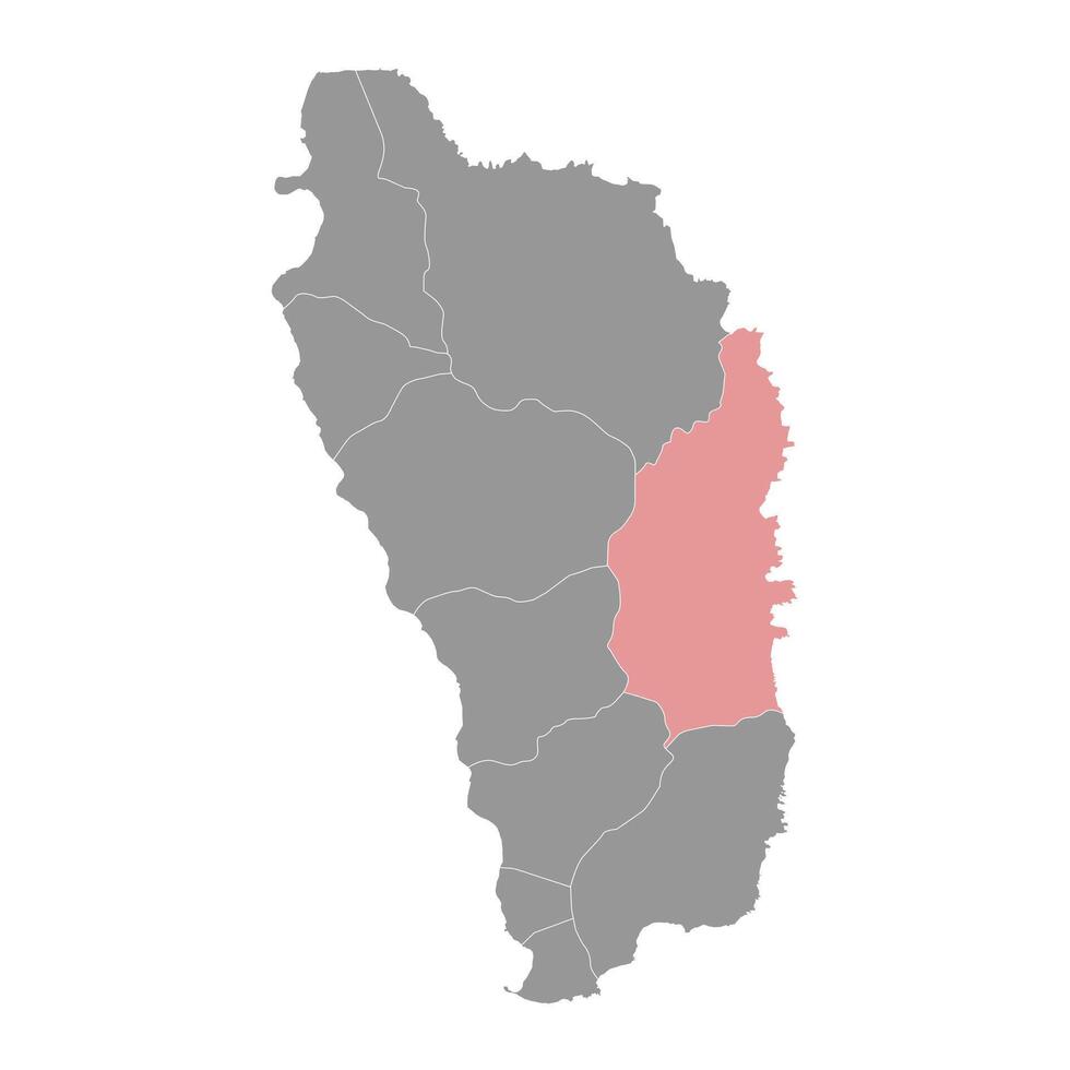Saint David Parish map, administrative division of Dominica. illustration. vector