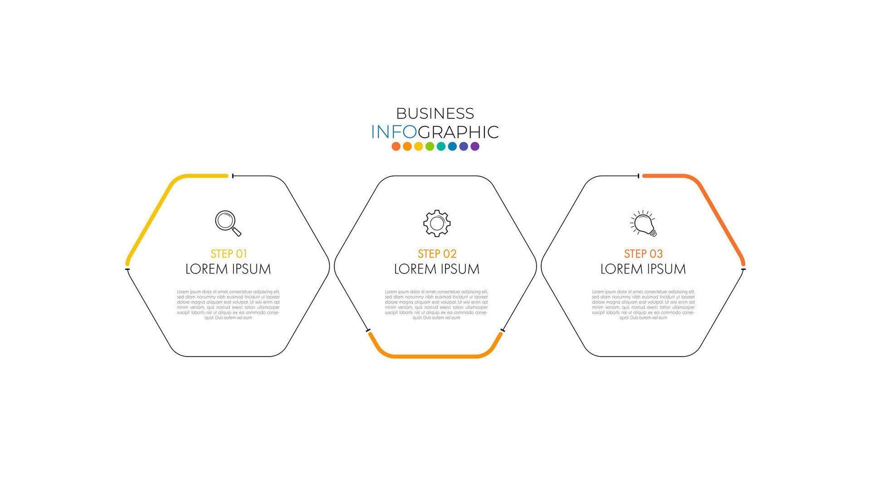 mínimo paso infografia íconos lata ser usado para flujo de trabajo disposición, diagrama, anual informe. infografia cronograma diseño modelo con 3 opciones, partes, pasos o procesos. vector