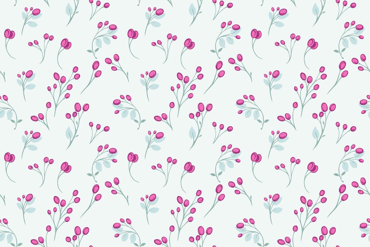 Seamless pattern with abstract, artistic branches with tiny shapes berries, leaves. hand drawn. Gently decoration stems printing. Template for designs, fabric, fashion vector