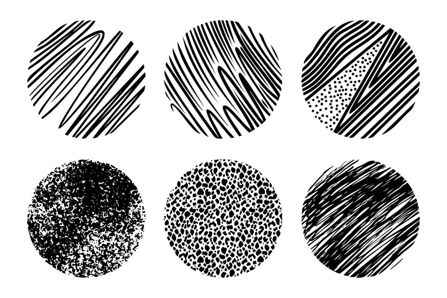 Set of Abstract Round, Hand drawn doodle shapes. illustration. vector