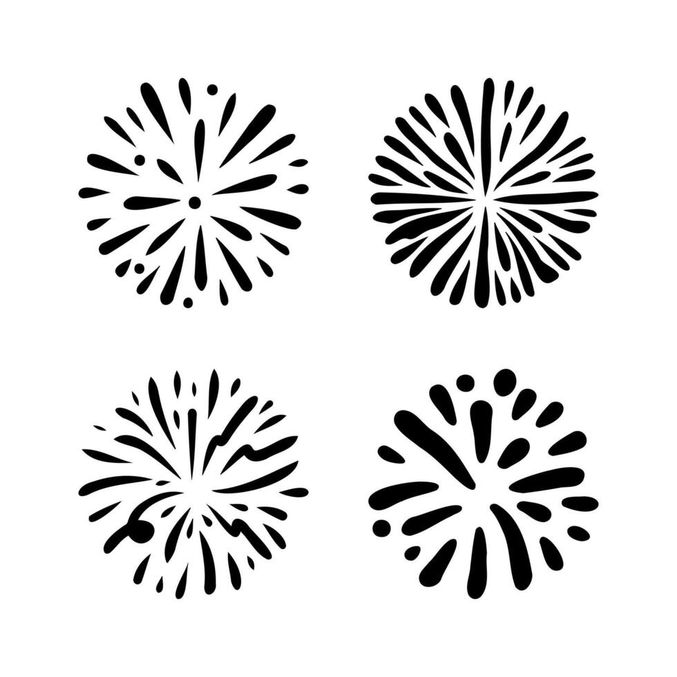 firework, starburst hand drawn, illustration. vector